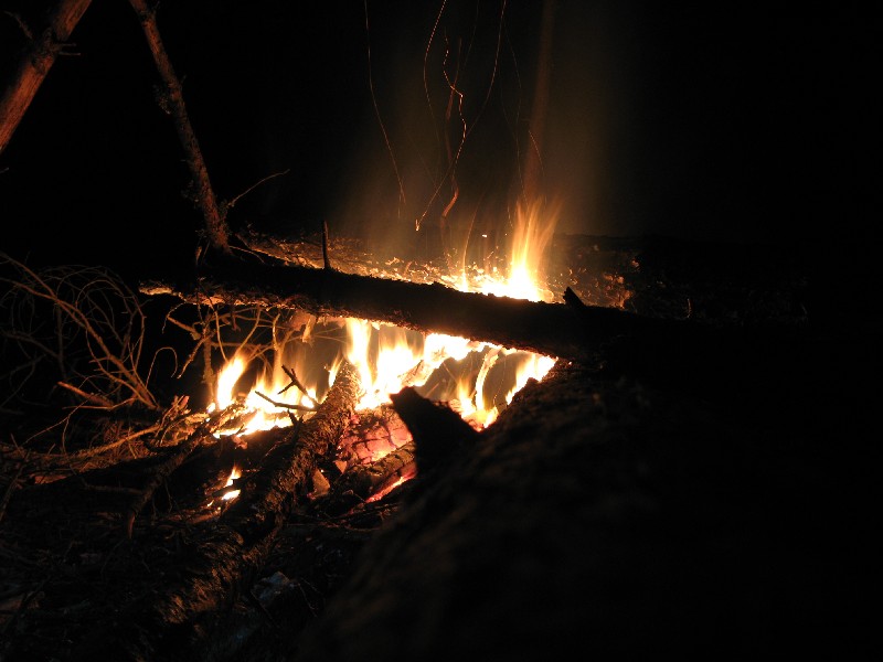 Костёр ночью. Матсиранд 2009. Отдых в Эстонии, Матсиранд (пляж Матси, Matsirand).