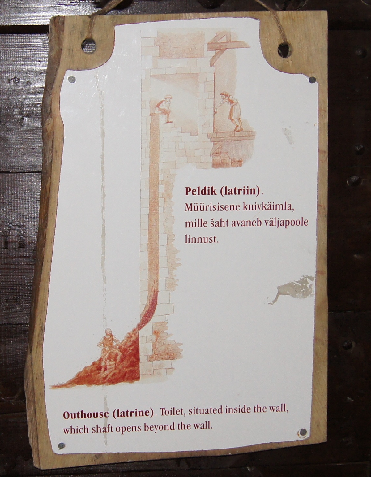 Сухой туалет построенный внутри стены, Замок (городище) Раквере.