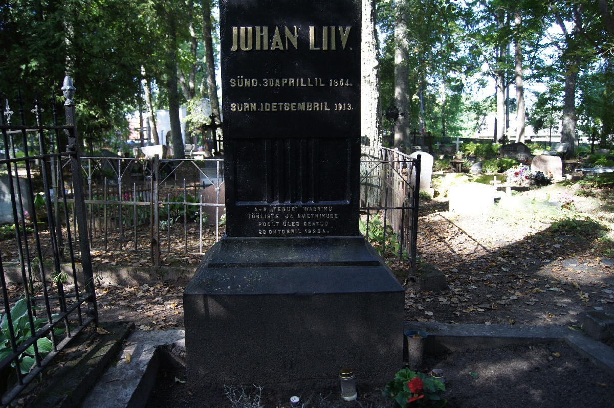 The highest stone. Juhan Liiv. Alatskivi cemetery.