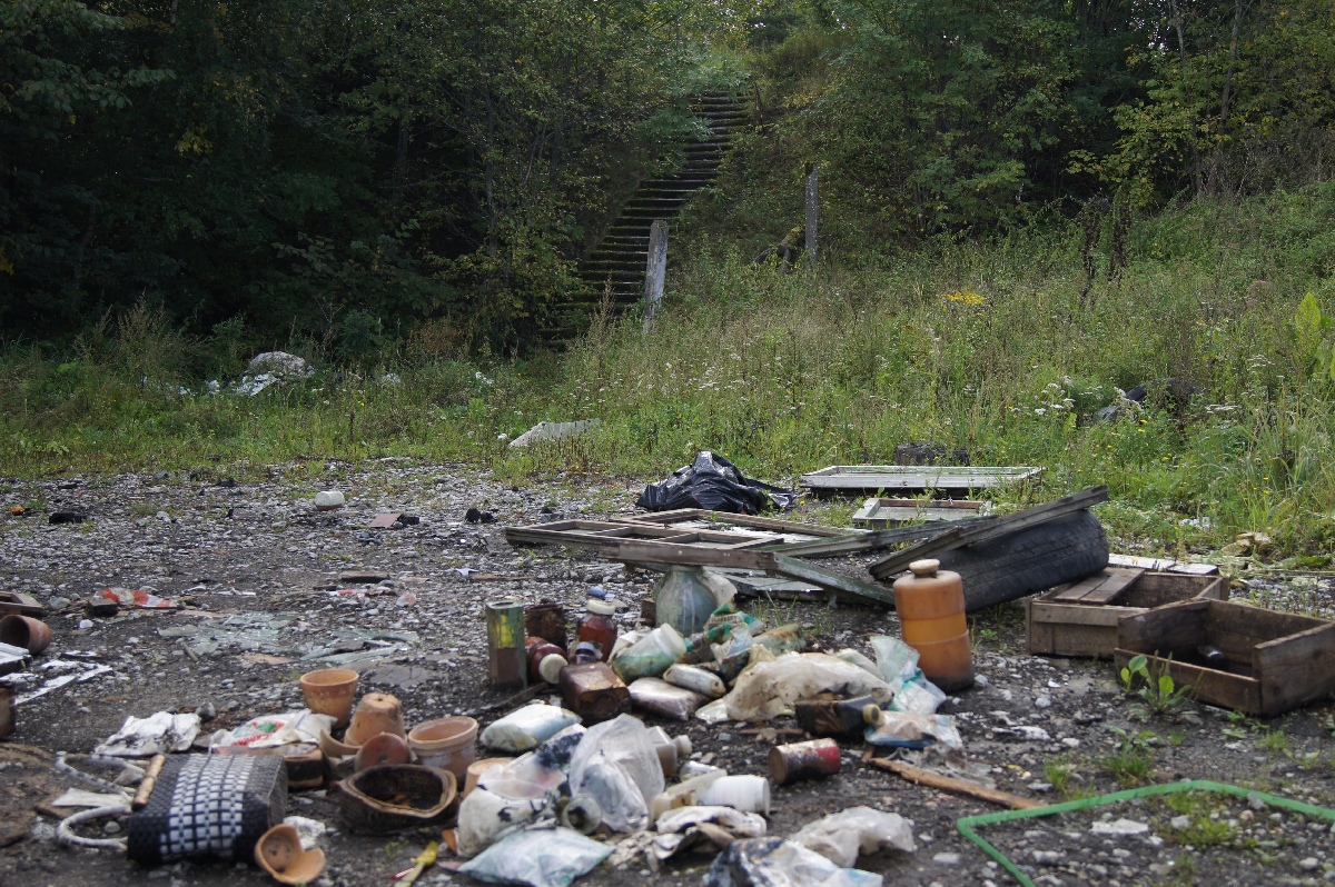Heaps of garbage next to the car market. Astangu Military Base.