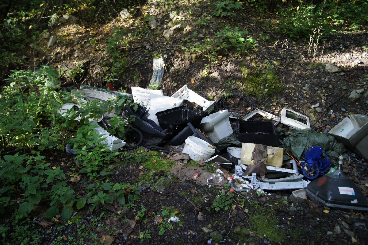 Debris pile in the middle of the forest.  Astangu Military Base.