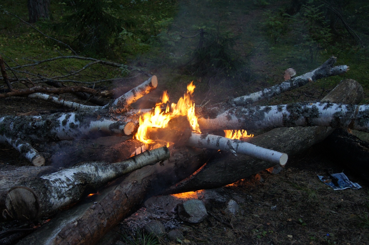 Bonfire.  Matsi rand 2011. Holiday in Estonia, Matsi beach.