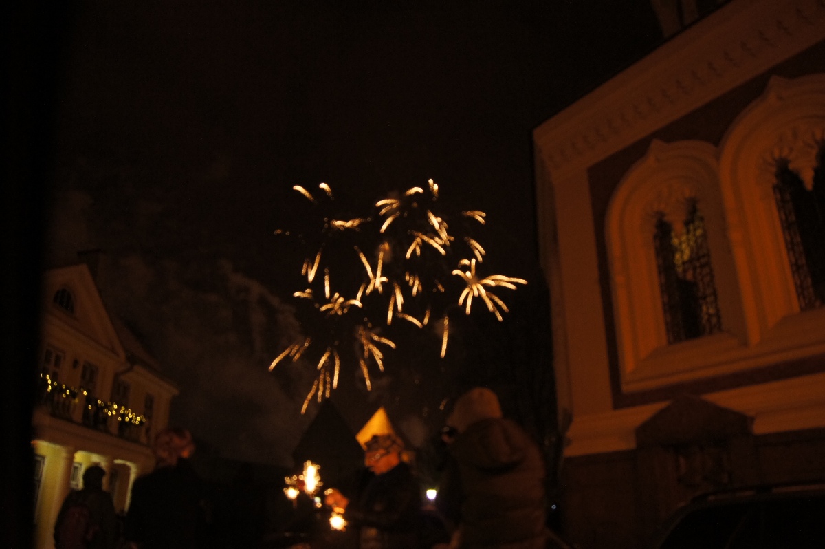 Салют. Новый год 2012, Таллинн, старый город.
