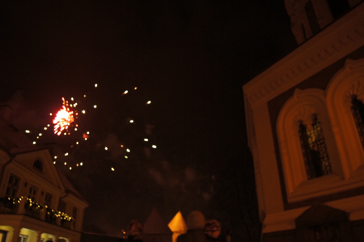 Салют. Новый год 2012, Таллинн, старый город.