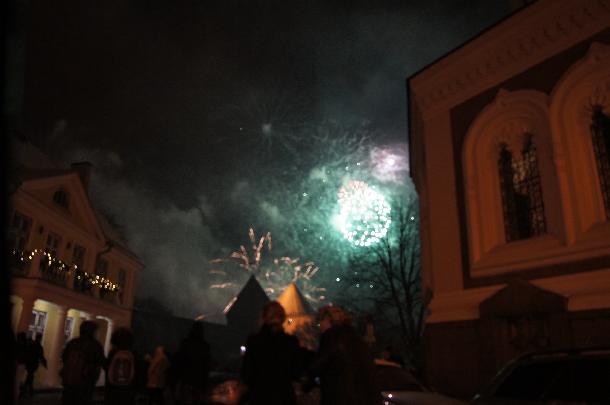 Салют. Новый год 2012, Таллинн, старый город.
