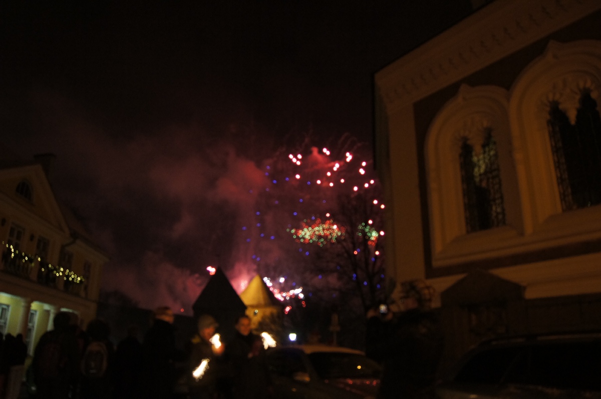 Салют. Новый год 2012, Таллинн, старый город.