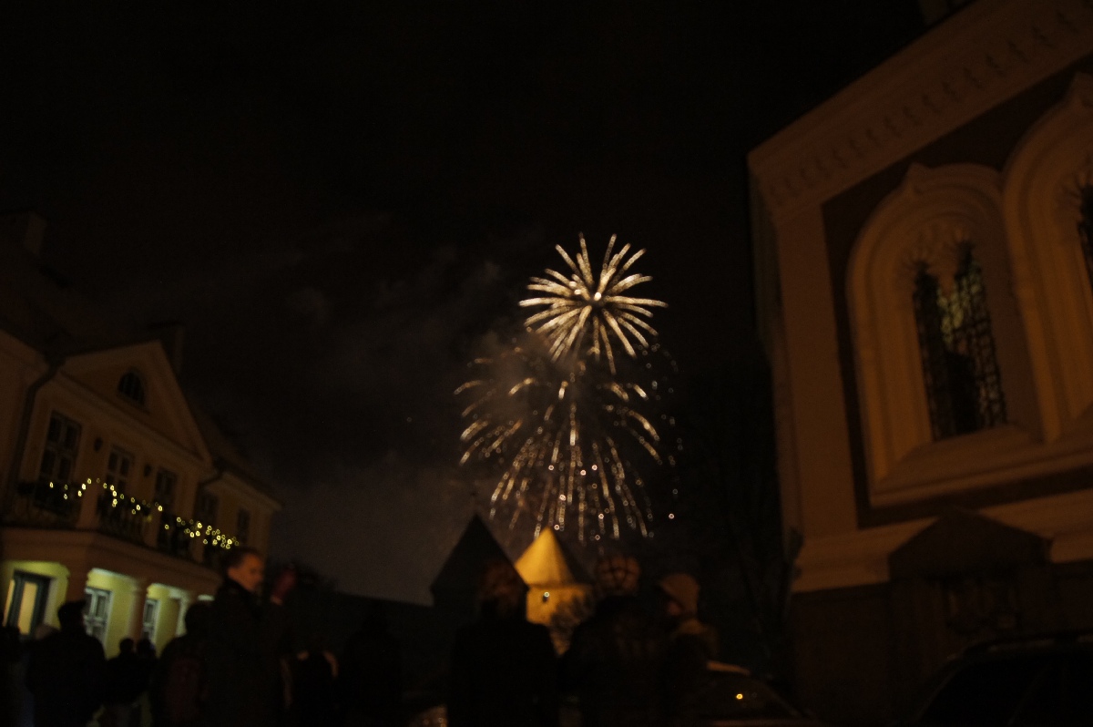 Салют. Новый год 2012, Таллинн, старый город.