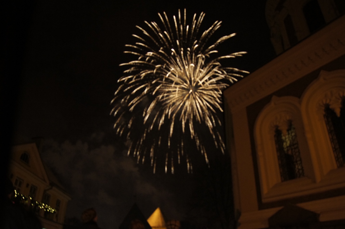 Салют. Новый год 2012, Таллинн, старый город.