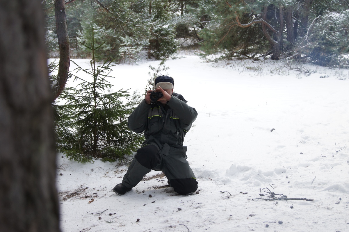 Paparazzi-pildistaja.  Matsirand talvel. Puhka Eestis, Matsi rand.