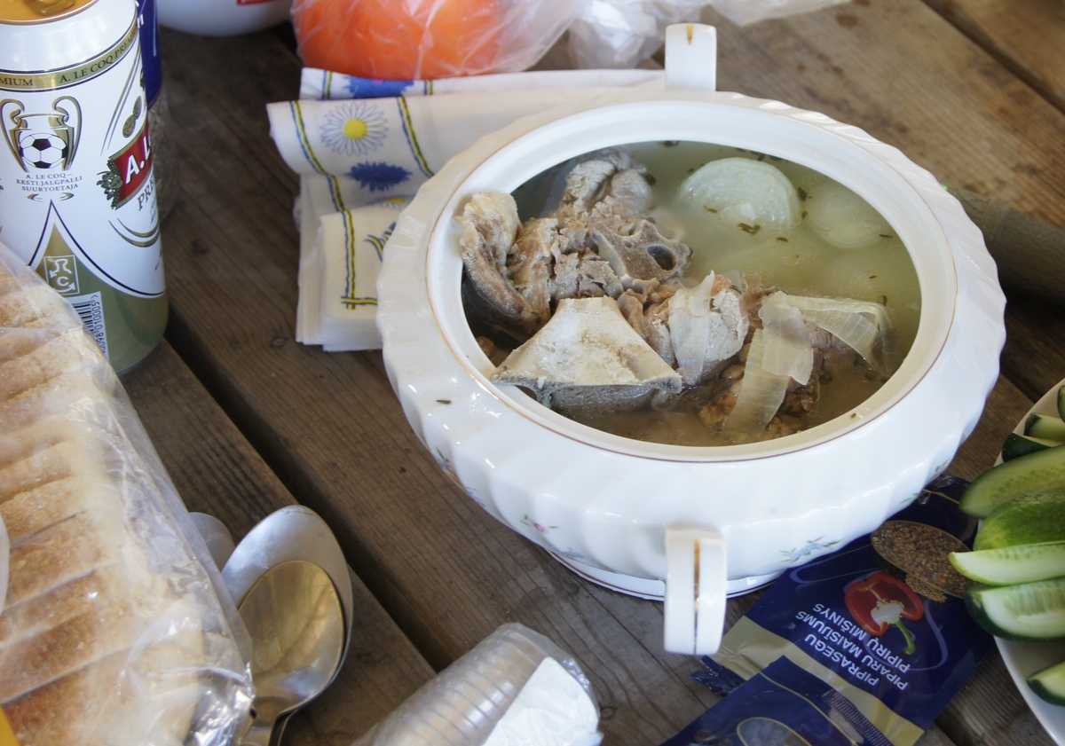 Tasty lunch. Midsummer day in Osmussaar island.