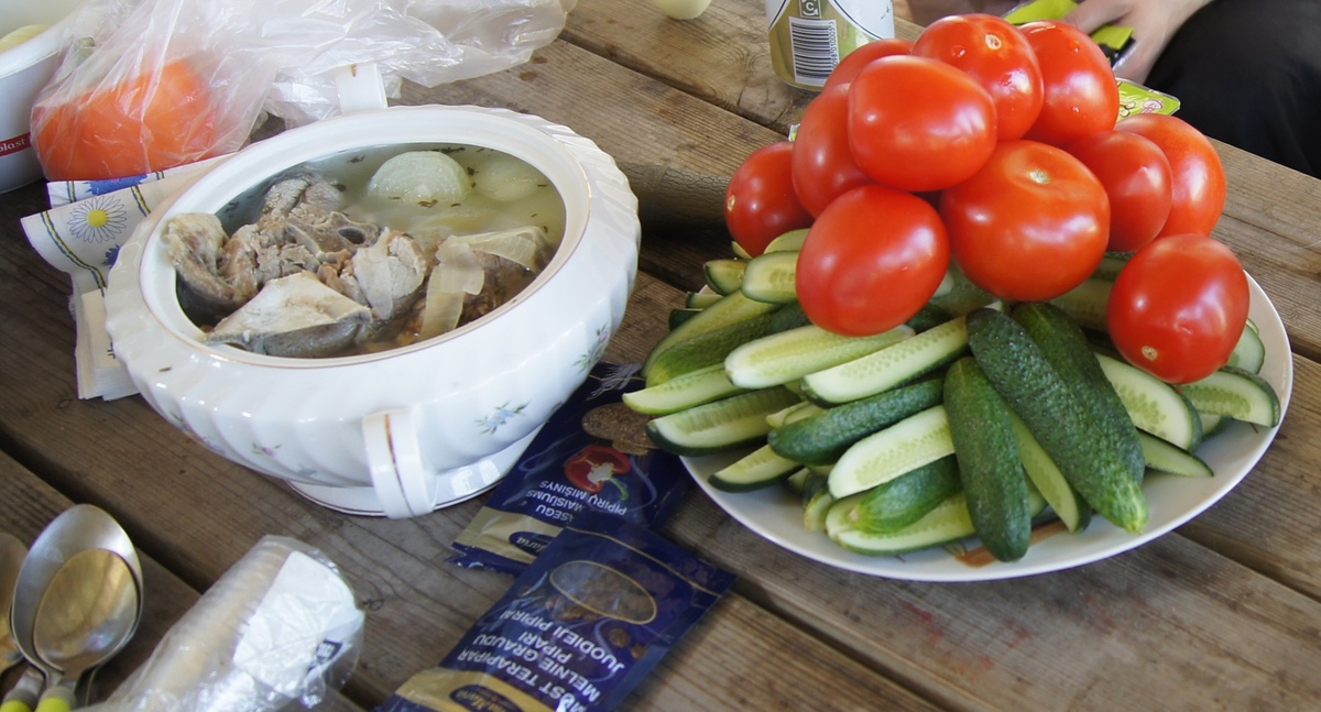 Tasty lunch. Midsummer day in Osmussaar island.