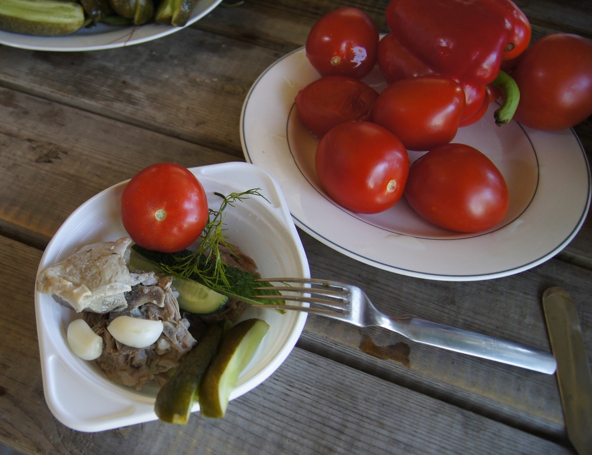 Tasty lunch. Midsummer day in Osmussaar island.