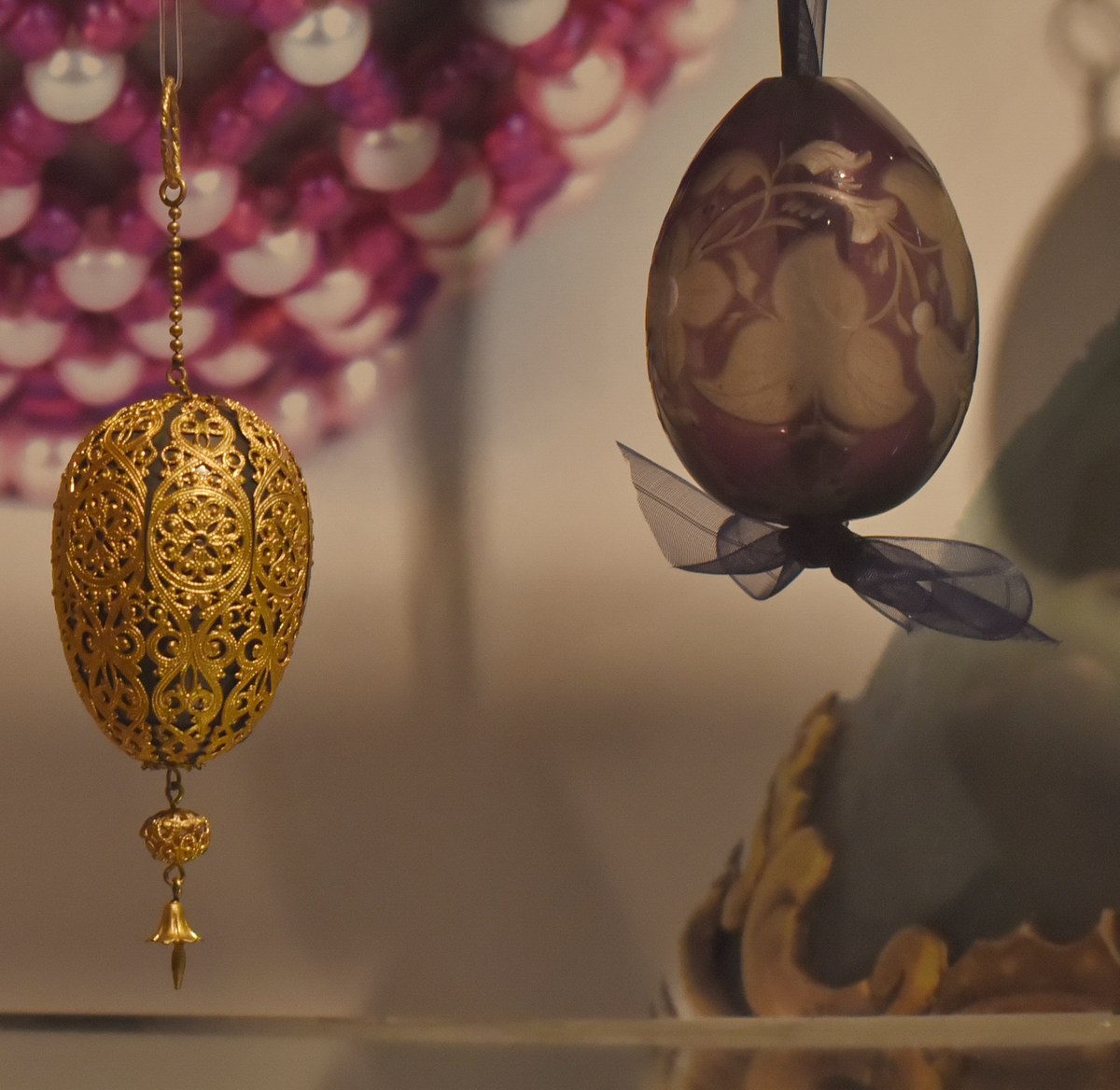 Подвесные яйца.  Яйца Фаберже.