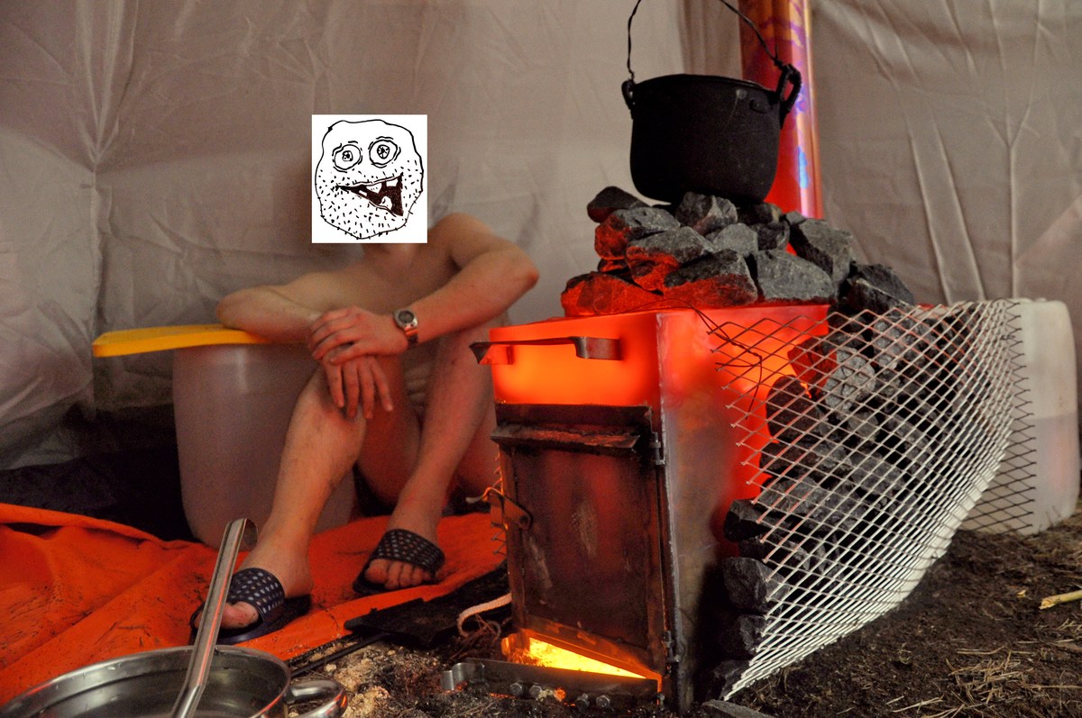 Палатка-баня LOTOS 5 Heat Valve. Новый год на природе, Палдиски.