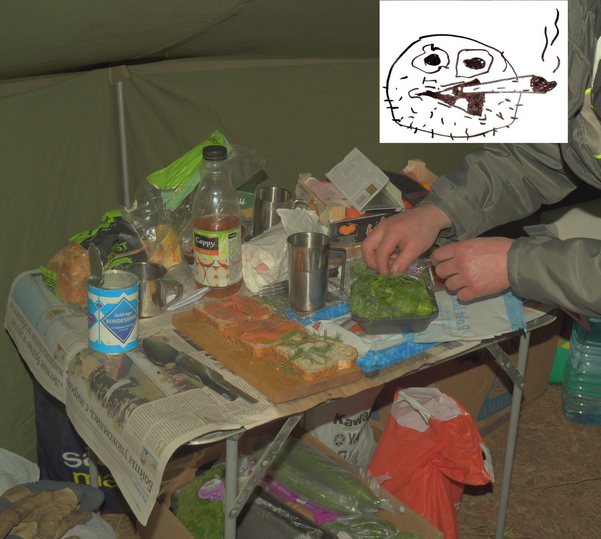 Ужин. Новый год на природе, Палдиски.