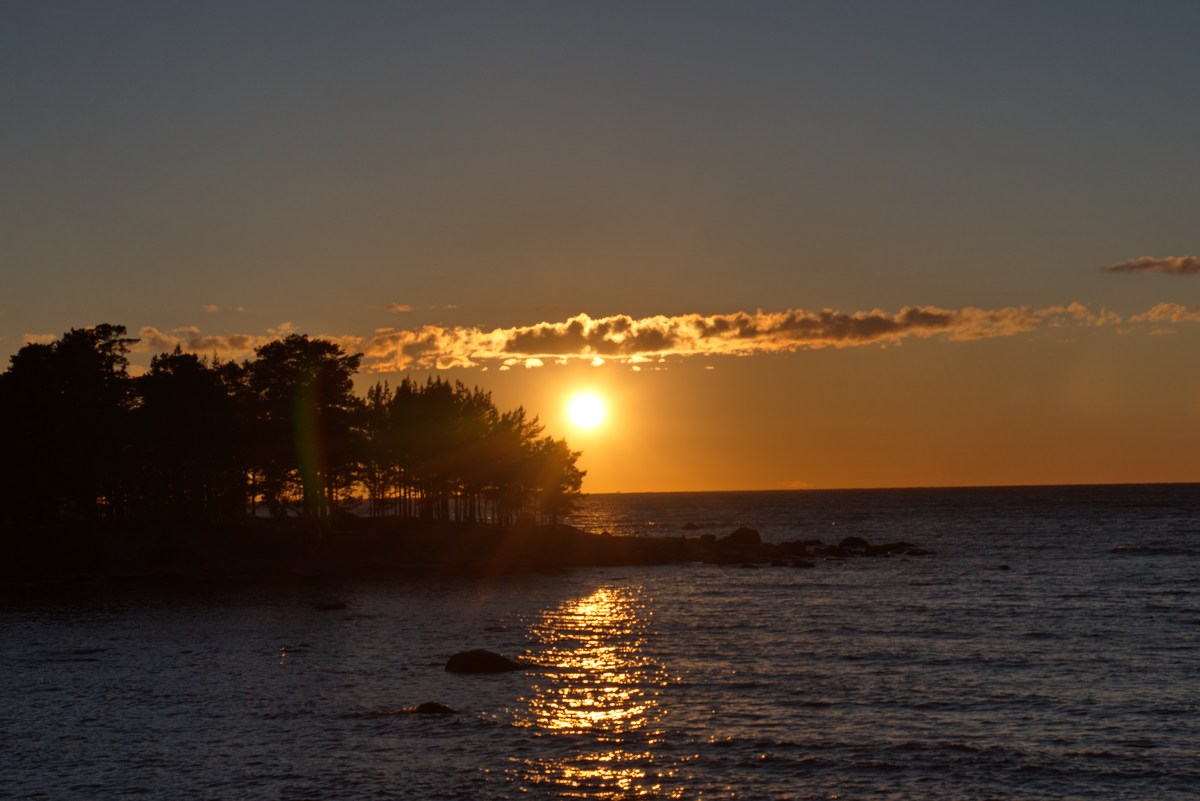 Закат на берегу.  Пикник под Палдиски 2017.