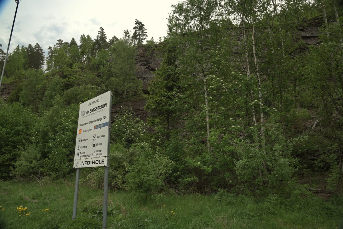 Начинаются горы.  Норвегия. Вид из окна машины.