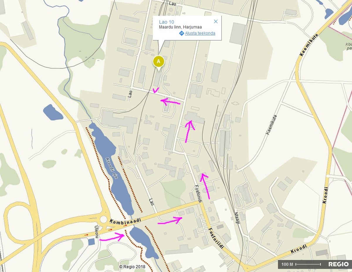 Как проехать на Lao 10, Maardu.  Ремонт красной машины закончили.