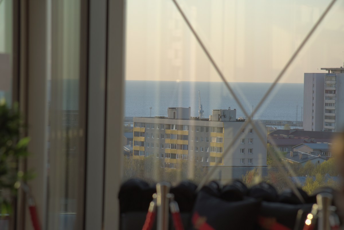 Смотрим на вид из окна. Посещали колесо обозрения на крыше T1.